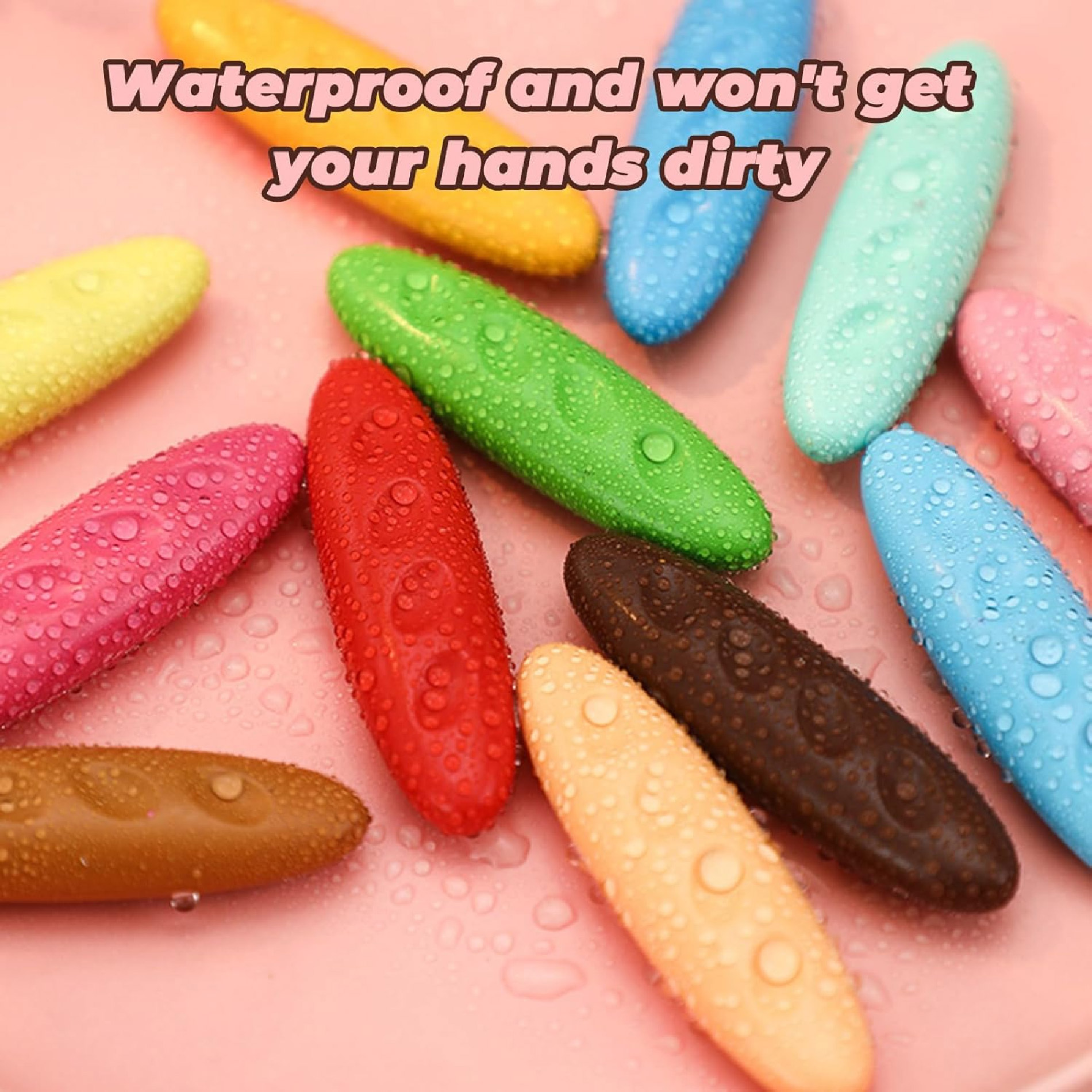 Set 24 Crayones Cera No Toxicos Lavables